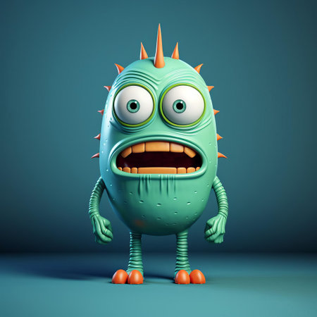 the monster, a minimalist 3d character, stands proudly in its entirety, showcasing a full body design that exudes simplicity and elegance, perfect for animations, video games, and digital art projects that require a subtle yet intimidating creature presence. ai generatedの素材