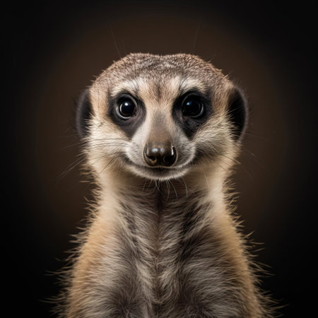 meerkat, with its curious gaze, stands upright on its hind legs, showcasing its slender body and long tail, against a clean isolated background, highlighting its unique features and adorable expression, perfect for wildlife enthusiasts and animal lovers. ai generatedの素材