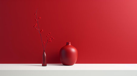 the crimson rose stands out against a minimalist background, its delicate petals and vibrant color drawing the viewer's attention in this stunning still life photography, capturing the beauty of simplicity and the elegance of nature's hues. ai generatedの素材