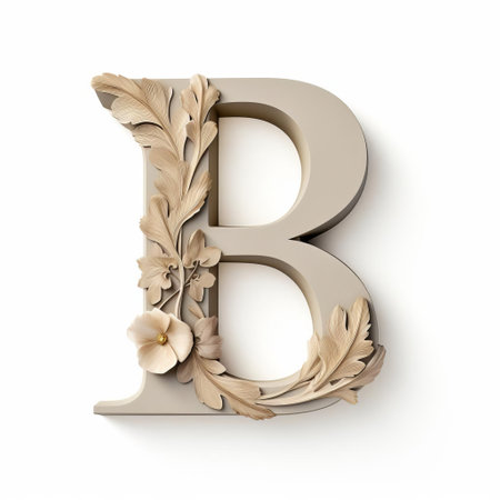 the elegant taupe wood letter b stands out against a crisp white background, showcasing a rustic yet modern aesthetic, perfect for home decor, wall art, or typography enthusiasts, evoking a sense of earthy sophistication and natural charm. ai generatedの素材
