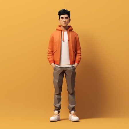 elijah, a sleek minimalist 3d character, stands tall in his full-body avatar, showcasing a blend of modern simplicity and futuristic flair, perfect for animations, videos, and digital designs that require a touch of futuristic elegance and sophistication. ai generatedの素材