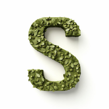 the stylish khaki vector letter s stands out against a crisp white background, perfect for modern designs, logos, and typography projects, adding a touch of sophistication and elegance to any visual composition, ideal for digital artists and graphic designers. ai generatedの素材