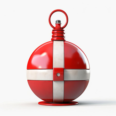 a 3d buoy, depicted in a full-body pose, stands out against a pristine white isolated background, showcasing its vibrant colors and intricate details, perfect for nautical or marine-themed designs, illustrations, and graphics, evoking feelings of freedom and adventure on the open sea. ai generatedの素材