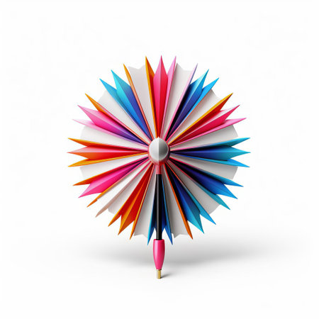 the 3d blow dart, a sleek and modern design, stands out against a crisp white isolated background, showcasing its intricate details and vibrant colors, perfect for graphics, illustrations, and designs requiring a touch of adventure and excitement. ai generatedの素材