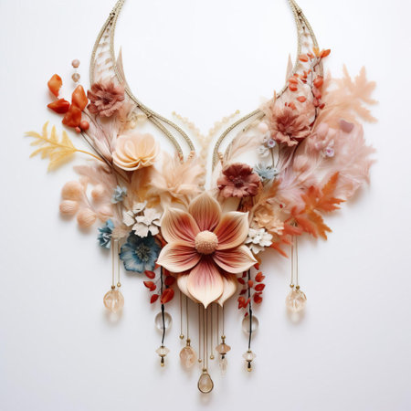 this elegant necklace sits beautifully against a pristine white background, showcasing its intricate details and sparkling pendant, perfect for formal events or everyday wear, adding a touch of sophistication and glamour to any outfit, ideal for women who appreciate understated luxury and refined accessories. ai generatedの素材