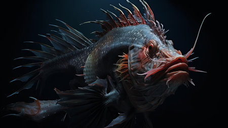 the triton hybrid, a mesmerizing aquatic creature, is beautifully captured in this stunning portrait photograph, showcasing its vibrant green and brown hues, intricate patterns, and fascinating features, highlighting the wonders of marine life and underwater exploration. ai generatedの素材