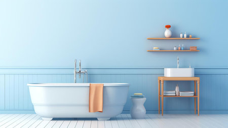 a modern bathroom is beautifully isolated on a pristine white background, showcasing its sleek design and clean lines, perfect for interior design inspiration, home decor ideas, and bathroom renovation projects, highlighting the importance of minimalism and simplicity in modern living spaces. ai generatedの素材
