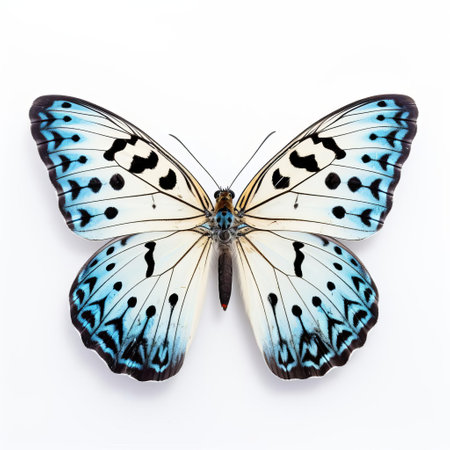 the queen of spain fritillary, issoria lathonia, perches delicately on a pristine white background, showcasing its striking orange-brown wings with silver spots, a beautiful example of natural elegance and symmetry in the insect world, perfect for nature enthusiasts and photography lovers. ai generatedの素材