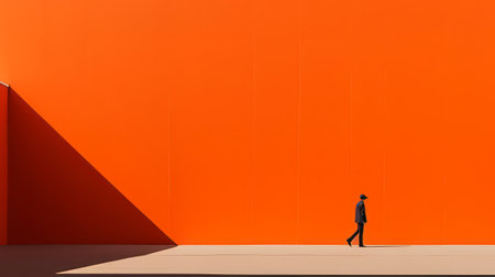 vibrant orange hues illuminate this stunning minimalist composition, featuring a delicate balance of simplicity and bold color, evoking feelings of warmth and energy, perfect for adding a pop of citrusy freshness to any modern space or design project. ai generatedの素材
