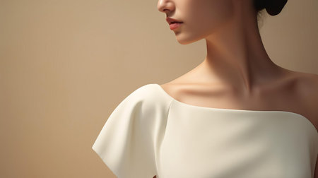 the elegant ivory statue stands majestically on a minimalist pedestal, showcasing its intricate details and subtle curves, exuding a sense of sophistication and refinement, perfect for adding a touch of luxury to any modern interior design or home decor. ai generatedの素材