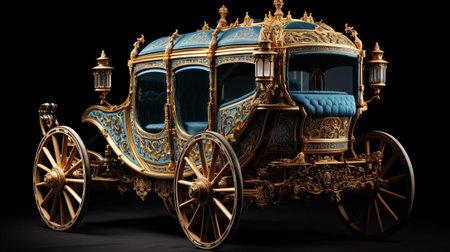 ancient chariot isolated on a pristine white background, showcasing its intricate wheel design and sturdy frame, evoking a sense of historical grandeur and mythological wonder, perfect for history buffs, mythology enthusiasts, and those fascinated by ancient civilizations and transportation modes. ai generatedの素材