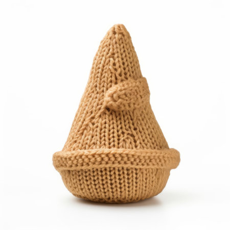 cupuacu, a tropical rainforest fruit, is showcased in a vibrant and colorful knitted form, isolated on a pristine white background, highlighting its unique shape and texture, perfect for still life photography, fruit enthusiasts, and crafty diy projects. ai generatedの素材