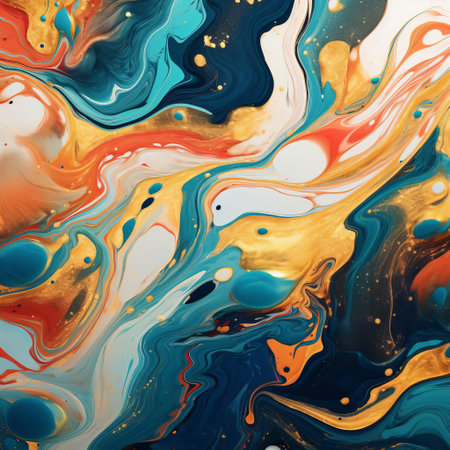 the mesmerizing liquid marble texture design showcases a stunning visual effect, featuring swirling patterns of colorful liquids trapped in a clear glass-like sphere, evoking a sense of futuristic elegance and sophistication, perfect for futuristic and sci-fi inspired art, graphic design, and visual projects. ai generatedの素材