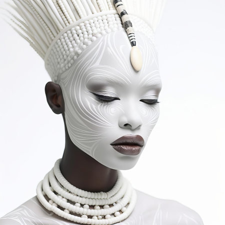 the abatwa, a mythical creature from african folklore, is majestically posed against a pristine white background, showcasing its intricate details and vibrant colors, evoking a sense of mystique and wonder, perfect for fans of mythology, fantasy, and cultural heritage. ai generatedの素材