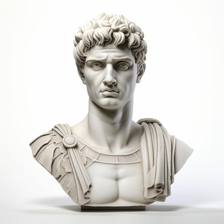 the handsome 3d male model stands confidently against a pristine white background, showcasing his stylish caesar cut hairstyle, perfectly groomed beard, and chiseled facial features, exuding a sense of modern masculinity and sophistication in this high-quality digital illustration. ai generatedの素材