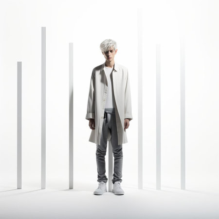 woman standing confidently in a beautiful array outfit, isolated on a clean white background, showcasing a stunning full-body pose, highlighting her elegant style and sophisticated fashion sense, perfect for fashion photography and modeling portfolios. ai generatedの素材