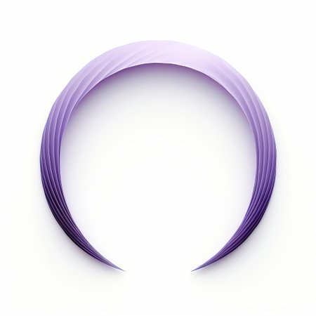 the lavender semicircle, a soothing and calming shape, sits serenely on a pristine white isolated background, evoking feelings of relaxation and tranquility, perfect for use in wellness, spa, and nature-inspired designs, or as a subtle accent in modern digital art and graphic projects. ai generatedの素材