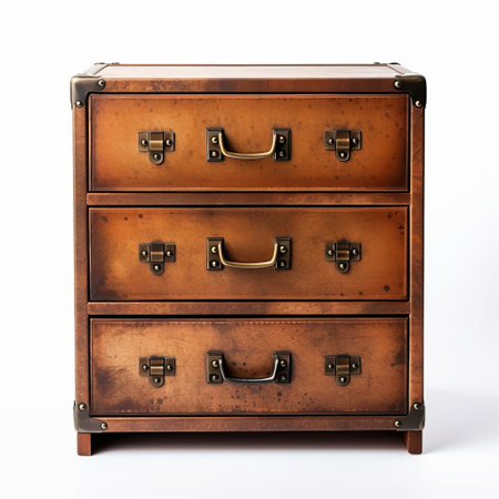 a sleek drawer sits alone on a pristine white isolated background, its clean lines and minimalist design evoking a sense of modernity and sophistication, perfect for showcasing storage solutions, home decor, and organizational ideas in a clutter-free environment. ai generatedの素材