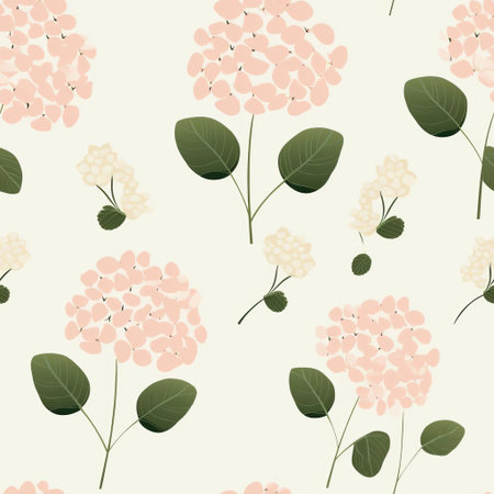 hydrangea flowers bloom beautifully against a soft, muted vintage background, evoking a sense of simplicity and minimalism, perfect for adding a touch of elegance to any design or decor, with its delicate petals and subtle color palette. ai generatedの素材