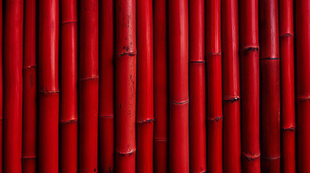 vibrant red bamboo texture serves as a stunning background, evoking feelings of warmth and energy, perfect for designs requiring a bold and eye-catching visual element, ideal for wallpapers, posters, and other graphic designs that demand attention. ai generatedの素材