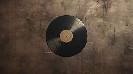 the vinyl texture, showcased in a flat lay, exudes a retro vibe with its smooth, matte finish and subtle sheen, perfect for music enthusiasts and designers seeking a nostalgic aesthetic, evoking memories of classic records and vintage music players. ai generatedの素材