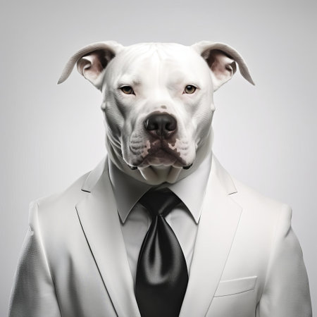the pitbull, a muscular and athletic dog breed, poses confidently against a clean white background, showcasing its short, smooth coat and distinctive facial features, highlighting its loyal and affectionate nature as a popular companion animal. ai generatedの素材