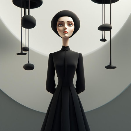 josephine, a sleek and modern 3d character, embodies the essence of minimalism with her clean lines, simple shapes, and muted color palette, perfect for illustrations, animations, and digital designs that require a touch of understated elegance and sophistication. ai generatedの素材