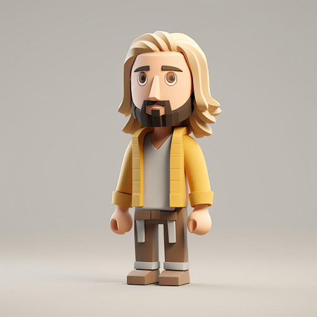 noah, a minimalist 3d character, stands out against a plain white background, showcasing his simple yet expressive design, perfect for animations, illustrations, and digital art, highlighting the beauty of simplicity in modern character design and 3d modeling techniques. ai generatedの素材