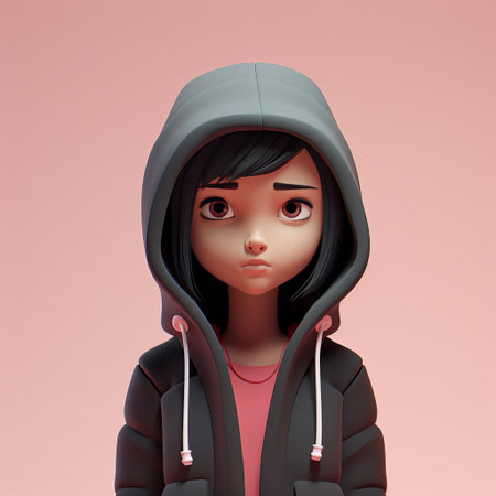 hannah, a sleek minimalist 3d character, poses elegantly against a soft pastel background, showcasing her simple yet striking design, perfect for modern digital art, illustrations, and animations, evoking a sense of calmness and serenity in 3d modeling and computer-generated imagery. ai generatedの素材