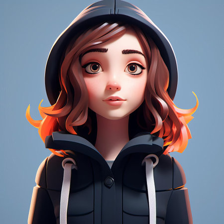 ella, a stylish minimalist 3d character, poses elegantly against a clean white background, showcasing her sleek design and subtle facial features, perfect for modern digital art, graphic design, and 3d animation projects that require a touch of simplicity and sophistication. ai generatedの素材
