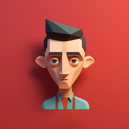 elijah, a sleek minimalist 3d character, stands out against a plain background, showcasing his simplistic yet expressive design, perfect for animations, illustrations, and digital art projects, emphasizing the beauty of simplicity in modern 3d modeling and computer-generated imagery. ai generatedの素材