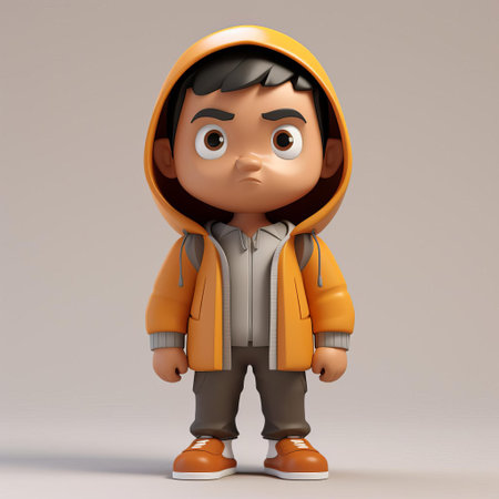 gabriel, a simplistic 3d character, stands out with his clean design and bold lines, showcasing a modern take on minimalist art, perfect for illustrations, animations, and digital designs that require a touch of elegance and sophistication in 3d modeling and computer-generated imagery. ai generatedの素材