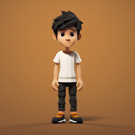 jayden, a sleek minimalist 3d character, stands out against a plain background, showcasing his simple yet striking design, perfect for modern digital art, 3d modeling, and animation projects, highlighting the beauty of simplicity in character design and visual storytelling. ai generatedの素材