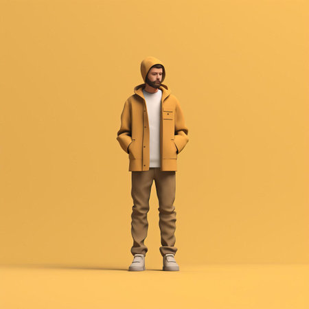 jacob, a minimalist 3d character, stands out against a plain white background, showcasing his simplistic yet expressive design, perfect for animations, illustrations, and digital art, highlighting the beauty of minimalism in 3d modeling and computer-generated imagery. ai generatedの素材