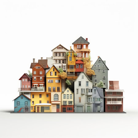 the housing, a modern architectural structure, sits elegantly on a white isolated background, showcasing its sleek design and contemporary features, perfect for real estate listings, property advertisements, and interior design inspirations, highlighting the beauty of modern living spaces. ai generatedの素材