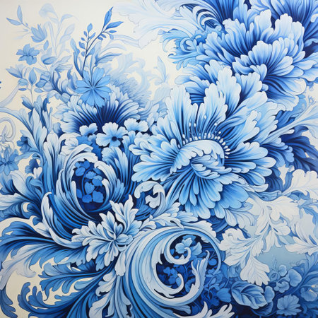 the blue marker lies diagonally on a vibrant blue wallpaper, surrounded by subtle texture and pattern, creating a stunning visual contrast, perfect for a modern home decor inspiration, adding a pop of color to any room's ambiance with its bold and sleek design. ai generatedの素材