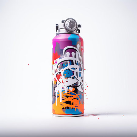vibrant graffiti artwork pops against a crisp white background, showcasing the urban artist's skillful use of spray paint to create intricate designs, bold letters, and striking colors, capturing the essence of street art and modern creativity in a single, eye-catching frame. ai generatedの素材
