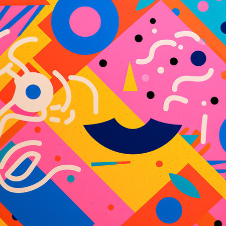 the vibrant poster showcases a mesmerizing design inspired by risograph, a popular digital printing technique, featuring bold colors, geometric shapes, and abstract patterns, evoking a sense of nostalgia and playfulness, perfect for art enthusiasts and design lovers alike. ai generatedの素材