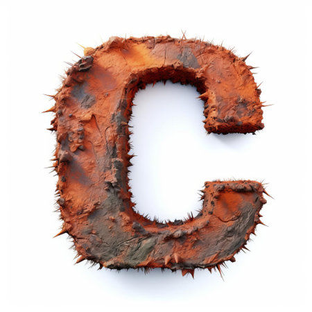 the rust monster, a mythical creature from fantasy fiction, is prominently displayed on a pristine white background, its body shaped like the letter c, showcasing its intricate details and textures, evoking a sense of ancient mysticism and forgotten lore in this captivating digital art piece. ai generatedの素材