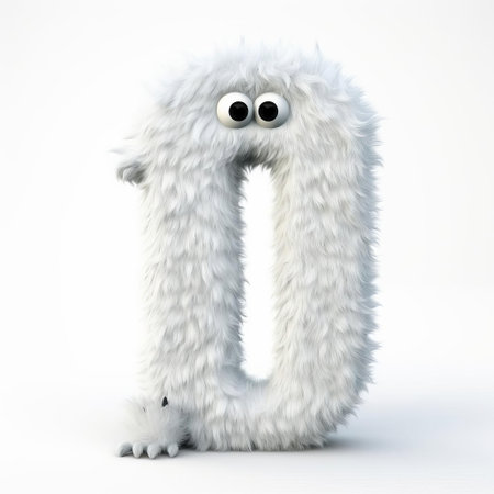 the majestic white monster, emblazoned with a bold letter i, stands out against a pristine white background, evoking a sense of modernity and sophistication, perfect for design enthusiasts and typography aficionados seeking unique visual inspiration. ai generatedの素材