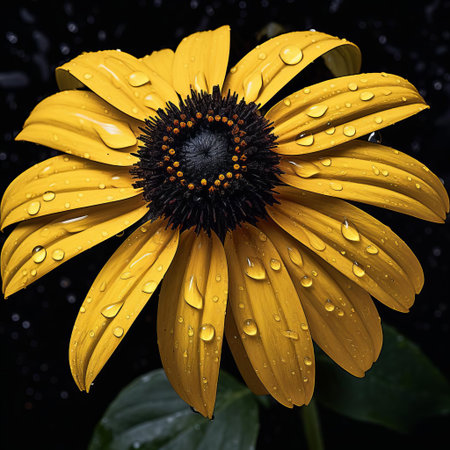 the black-eyed susan flower blooms brightly in the summer garden, its bright yellow petals and dark centers creating a stunning contrast, attracting bees and butterflies to its nectar-rich blooms, adding a pop of color to wildflower meadows and cottage gardens alike. ai generatedの素材