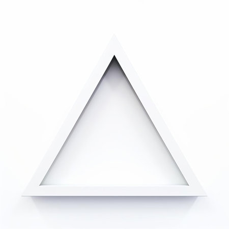 the isosceles triangle, a geometric shape with two equal sides, stands out against a clean white background, showcasing its symmetrical beauty and perfect proportions, ideal for educational resources, mathematical illustrations, and design inspiration. ai generatedの素材