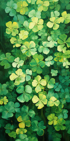 the clover, with its delicate light yellow and emerald green petals, boasts an ultra-high resolution creamy texture and smooth palette knife effect, showcasing superior quality and intricate details, perfect for botanical art, nature photography, and high-end design projects requiring exceptional clarity and realism. ai generatedの素材
