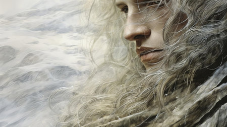 the sound wave, intricately designed by alan lee, is showcased in a close-up view, revealing the mesmerizing patterns and shapes that evoke a sense of musical harmony, perfect for music enthusiasts and audiophiles who appreciate the beauty of sound visualization and acoustic art. ai generatedの素材