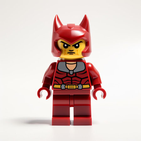 the lego cat superhero, dressed in a vibrant costume, stands proudly isolated on a white background, showcasing its full body in a dynamic pose, ready to save the day with its feline agility and playful charm, perfect for fans of lego figures and superhero enthusiasts. ai generatedの素材