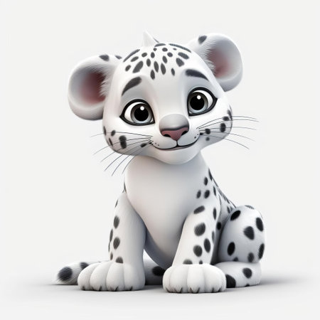 the majestic jaguar, with its vibrant orange fur and piercing green eyes, takes center stage against a pristine white background in this stunning 3d rendering, available in full hd high resolution and png format, perfect for digital art enthusiasts and designers seeking a bold and regal visual element. ai generatedの素材