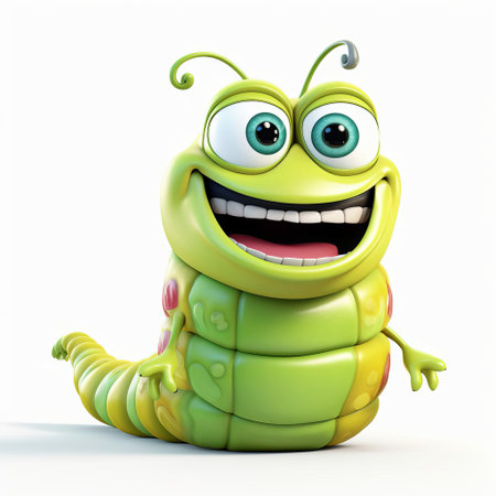 the caterpillar, dressed in a vibrant superhero costume, stands proudly on its six legs, showcasing its full body in a dynamic pose, isolated on a clean white background, perfect for digital design and illustration projects, highlighting its transformation into a mighty insect hero. ai generatedの素材