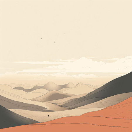 the tundra landscape stretches out in serene simplicity, depicted in a stunning minimalist line art style that pops against a vibrant color palette, evoking a sense of arctic chill and natural beauty, perfect for nature lovers and art enthusiasts alike. ai generatedの素材