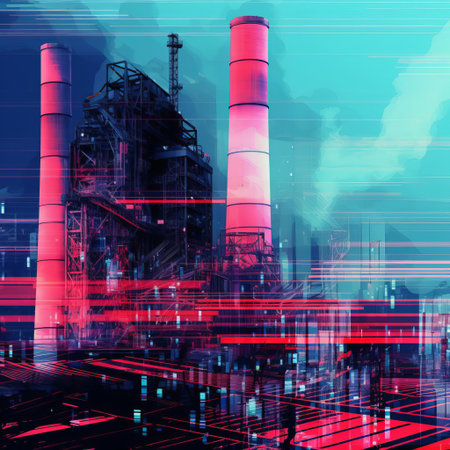 "factory workers, surrounded by steam-powered machinery, toil in a haze of industrial smoke, as distorted digital code swirls around them, blending the gritty reality of 19th-century britain with the futuristic aesthetic of y2k databending, capturing the transformative essence of the industrial revolution in a mesmerizing fusion of past and present.", ai generatedの素材