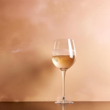 champagne bottles sit elegantly on a luxurious, minimalist background, surrounded by soft, warm champagne tones that evoke feelings of sophistication and celebration, perfect for weddings, anniversaries, and new year's eve parties, capturing the essence of luxury and refinement. ai generatedの素材